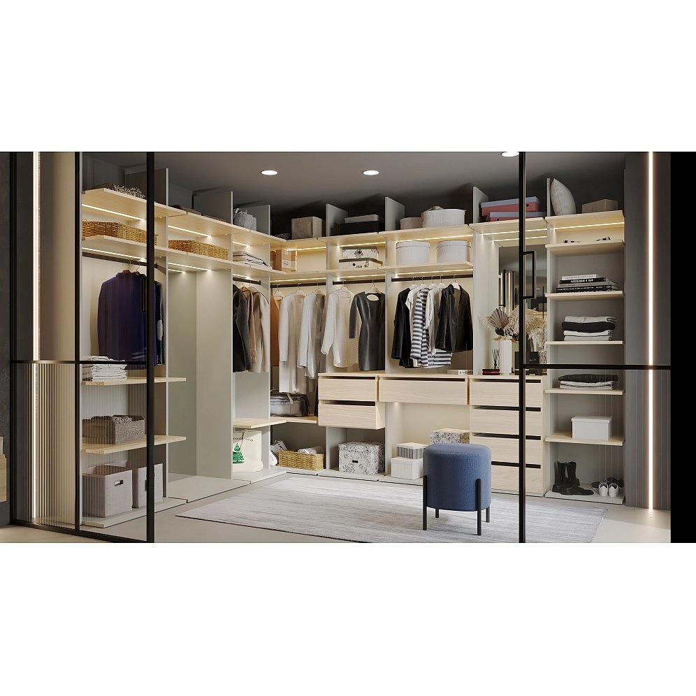 Гардеробная Modula модульная стеллажная Гардеробная Modula модульная стеллажная