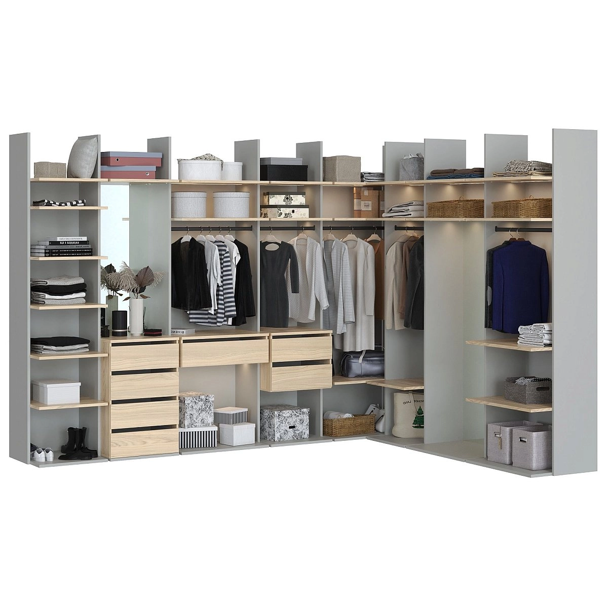 Гардеробная Modula модульная стеллажная Гардеробная Modula модульная стеллажная