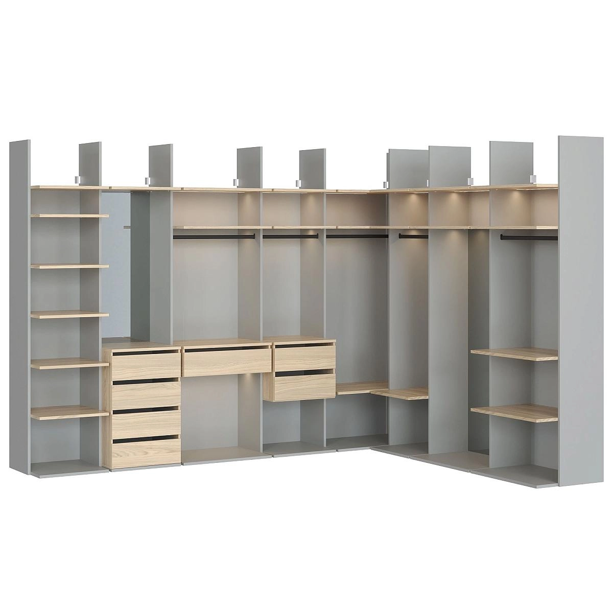 Гардеробная Modula модульная стеллажная Гардеробная Modula модульная стеллажная