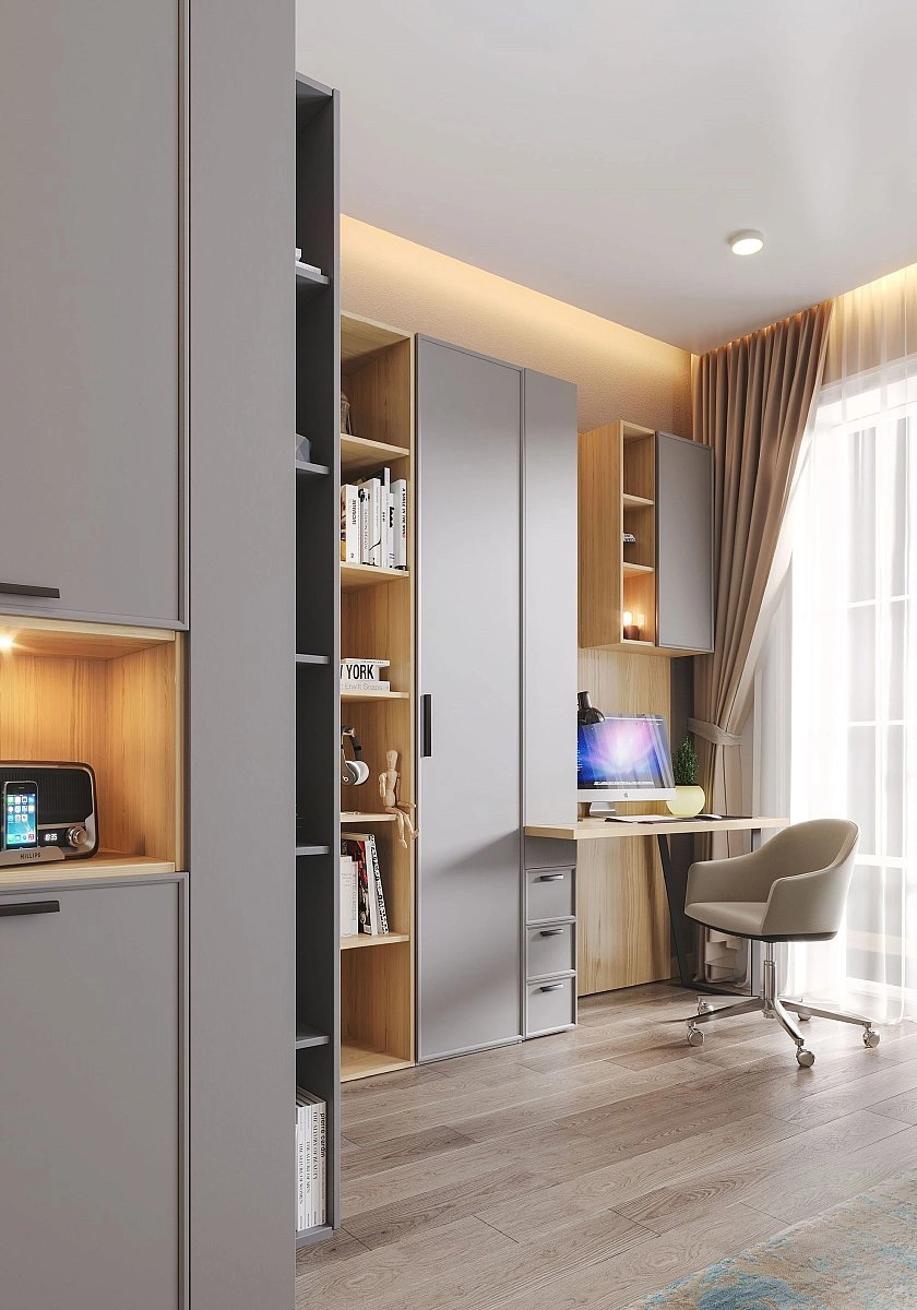 Стол письменный Rimini серая с секцией Стол письменный Rimini серая с секцией