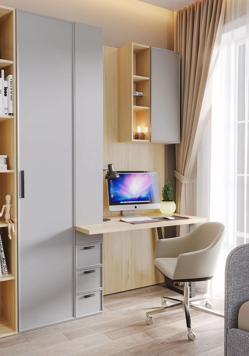 Стол письменный Rimini серая с секцией Стол письменный Rimini серая с секцией