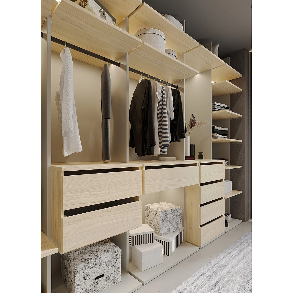 Гардеробная Modula модульная стеллажная Гардеробная Modula модульная стеллажная