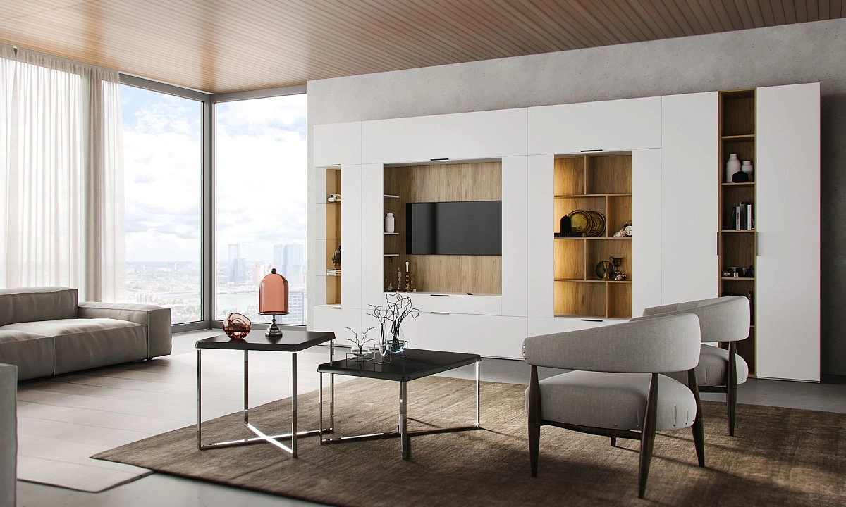 Секция для телевизора Сохо белая