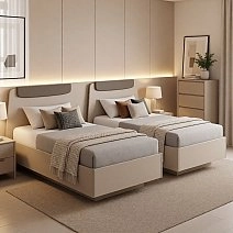 Кровать односпальная 90х200 Soho беж с подъемным механизмом