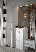 Шкаф переходный со стеллажом Монреаль белый