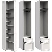 Шкаф двухстворчатый Montreal белый со стеллажом и карнизом