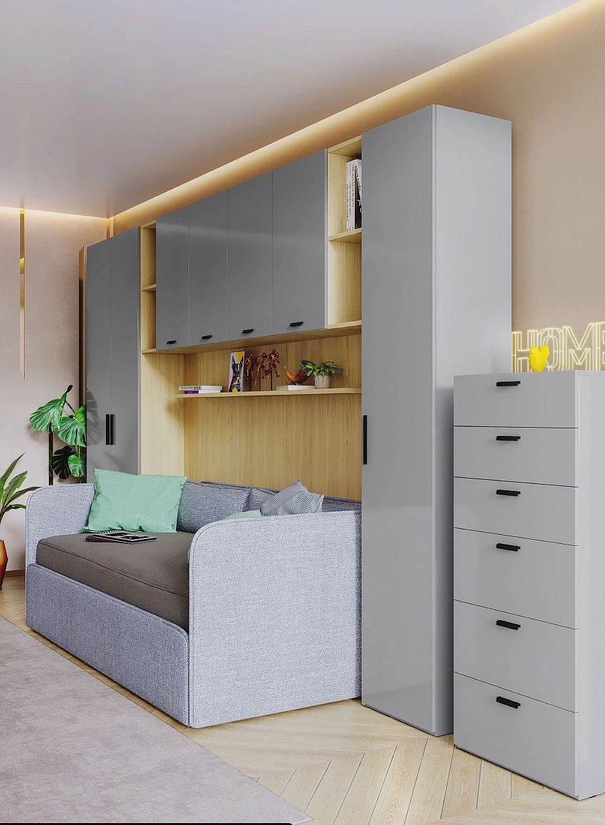 Шкаф двухстворчатый Chelsea серая