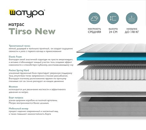 Матрас односпальный Тирсо нью 80x200