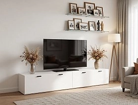 Тумба ТВА 2ящ. дл.2374+2полки стеклянные YHB