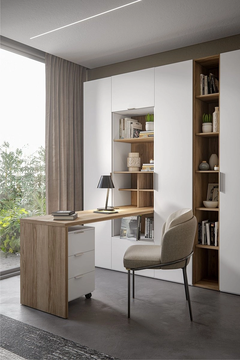 Стол письменный Soho белая со стеллажом