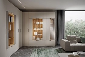 Секция 2дв.стекл., фасады б/3Dпвх (беж)