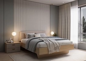 Кровать двуспальная 160х200 Алтея тауп