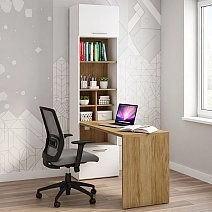 Стол письменный Soho белая со стеллажом