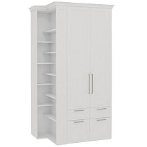 Шкаф двухстворчатый Montreal белый со стеллажом и карнизом