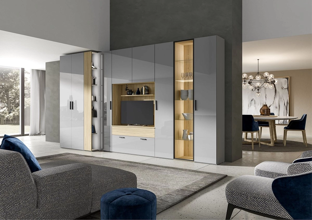 Шкаф двухстворчатый Челси серая