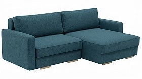 Диван Перо Базис угловой с раскладной оттоманкой в ткани Нептун 35