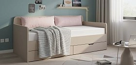 Кровать-диван (беж) (900)+ящик G3A+подушки Teddy 325