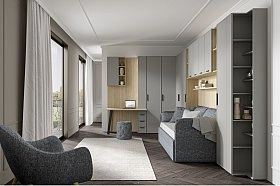 Секция для кровати Rimini серая 180, кровати-дивана