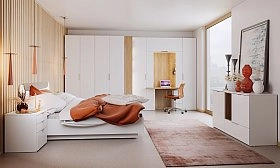 Кровать двуспальная Soho белая с подъемным механизмом 160х200