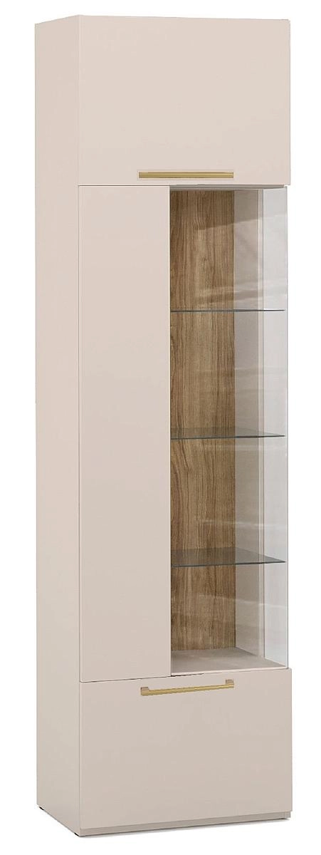 Шкаф-витрина правый в.2134 (беж) др.ручки