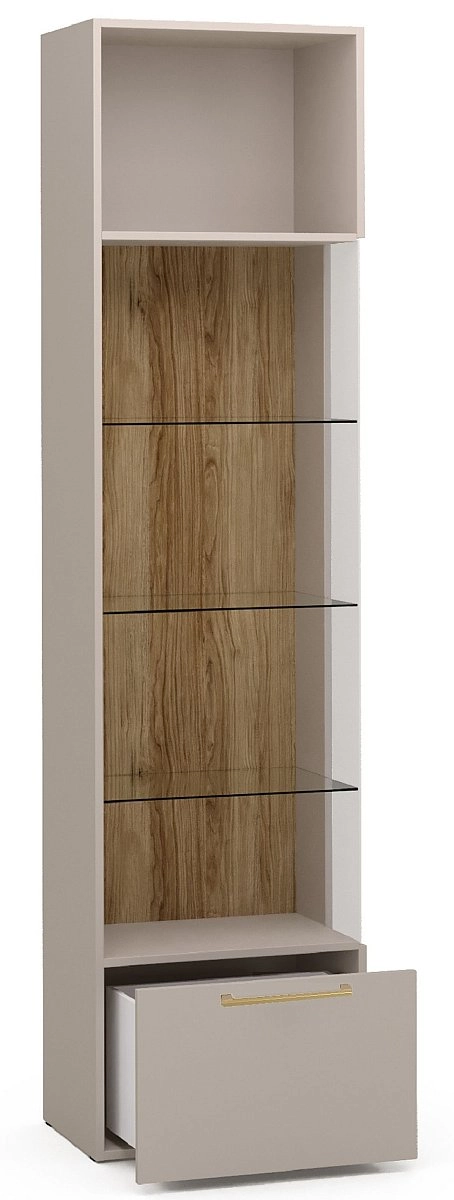 Шкаф-витрина правый в.2134 (беж) др.ручки