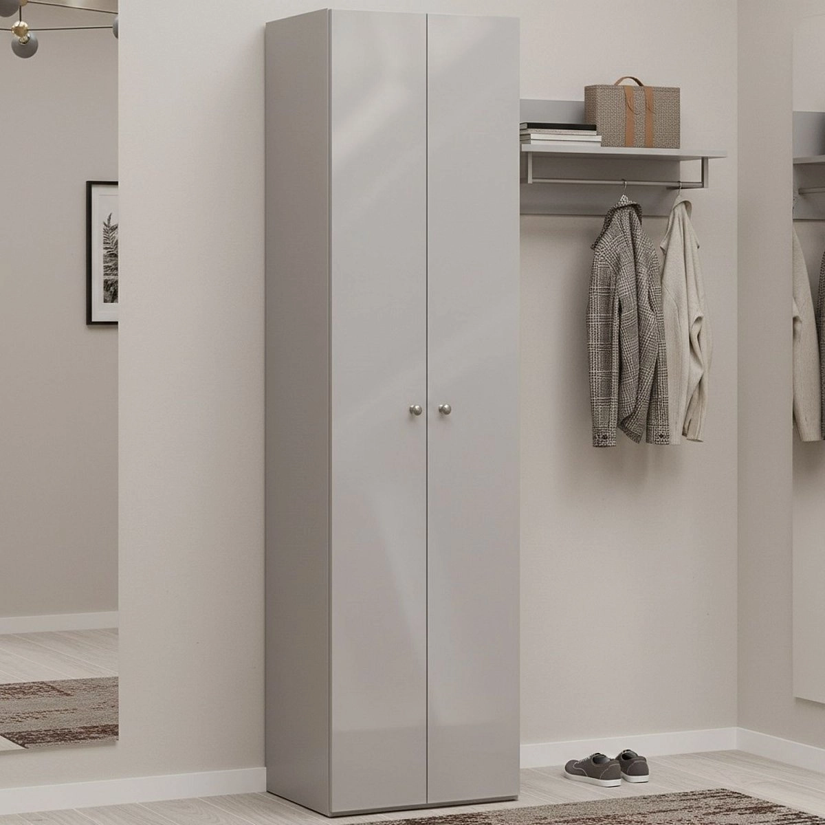 Шкаф двухстворчатый Челси серая