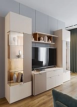 Шкаф-витрина одностворчатый Сохо беж