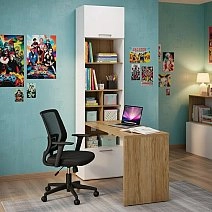 Стол письменный Soho белая со стеллажом