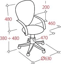 Кресло UP_Prestige жест.подл.Самба к/з чёрный Z01/PV1