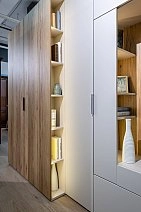 Шкаф переходный со стеллажом Сохо беж