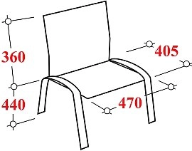 Стул UA_EChair Rio(ИЗО/ISO) чёрн, ткань синяя С-6