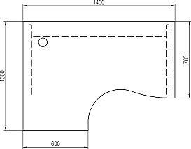Стол письменный Стратегия Н.Милано левый 100х140