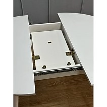 Стол Kenner 1000 K, белый(золото)/стекло белое глянец