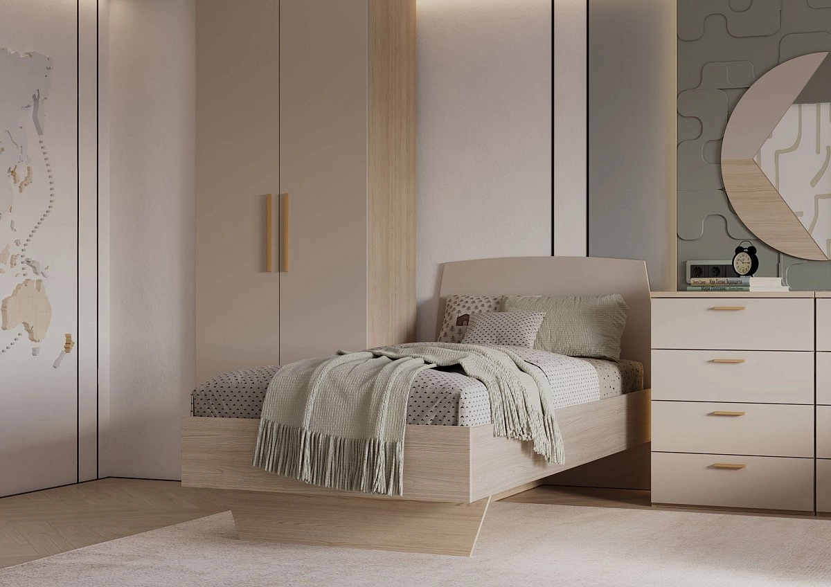 Кровать односпальная 90х200 Алтея тауп