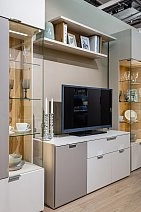 Шкаф-витрина одностворчатый Сохо беж