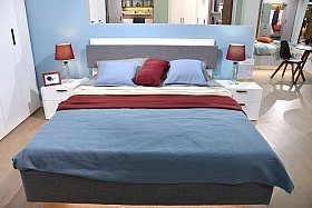 Кровать двуспальная Chelsea,Rimini белая с подъемным механизмом 180х200