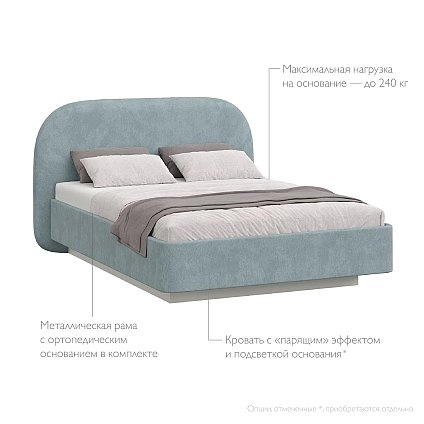 Кровать полутораспальная 140х200 Римини