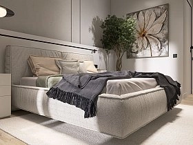 Кровать двуспальная Brioche Premier+ прямая с подъемным механизмом 160x200