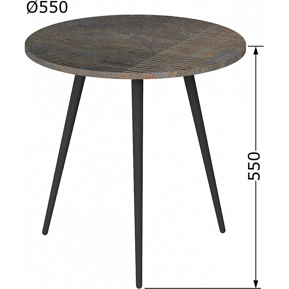 Стол журнальный Рикон Страйп, ножки черные