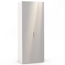 Шкаф двухстворчатый Сохо белая с зеркалами