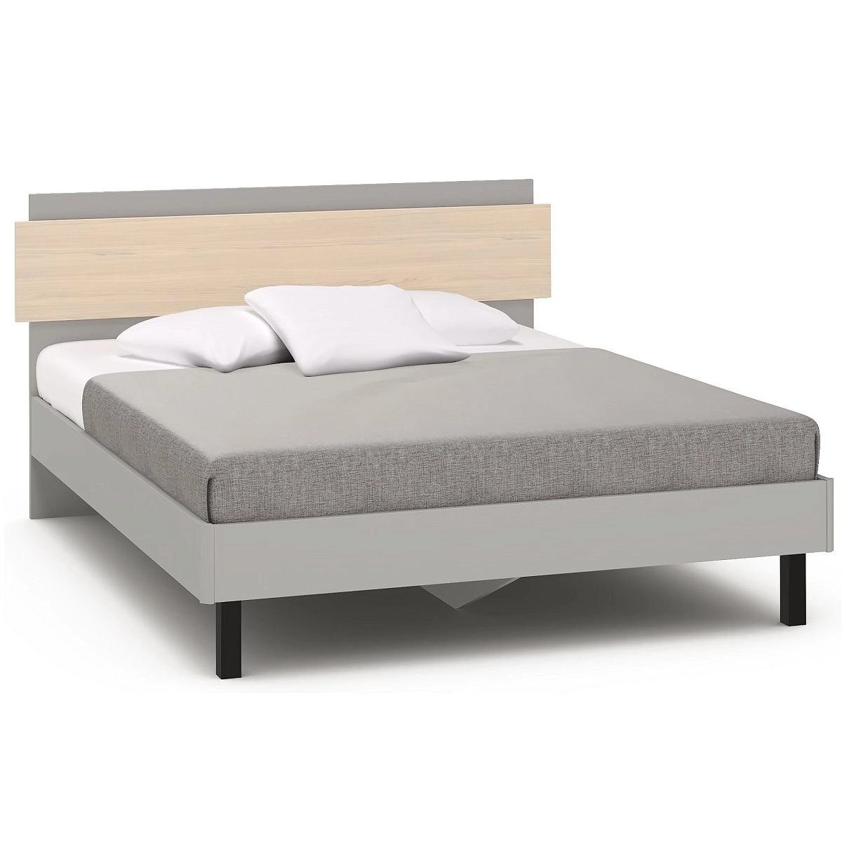 Кровать двуспальная 160х200 Челси,Римини серая