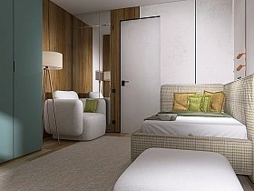 Кровать двуспальная Brioche FIRST угловая правая с подъемным механизмом 160х200