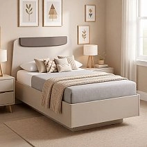 Кровать односпальная 90х200 Soho беж с подъемным механизмом