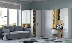 Стол письменный Rimini белая с секцией