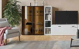 Тумба ТВА 2ящ. дл.2374+2полки стеклянные YHB