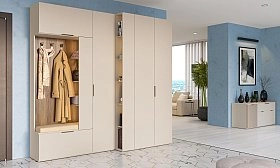 Шкаф переходный со стеллажом Сохо беж