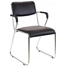 Стул Эверпруф Фикс хром, экокожа черный