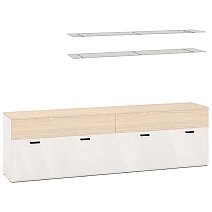 Тумба ТВА 3ящ., 2дв. дл.2076 (туя)+2полки стек.YHB