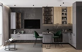 Секция навесная Челси серая