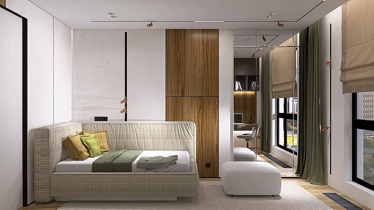 Кровать односпальная Brioche FIRST угловая правая с подъемным механизмом 90х200